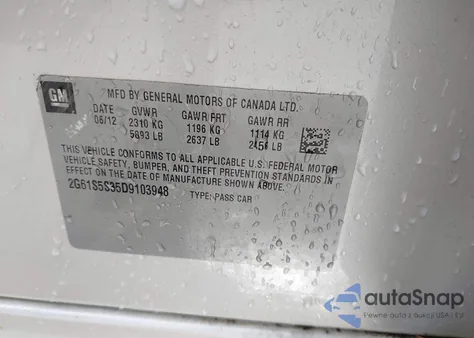 2013 Cadillac Xts Premium z USA, uszkodzony, nr VIN 2G61S5S35D9103948